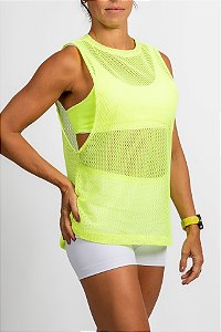 regata ma tela amarelo neon
