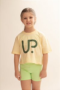 cropped infantil up amarelo