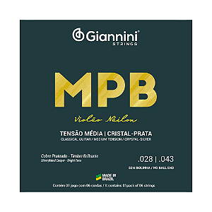 ENCORDOAMENTO GIANNINI MPB VIOLÃO NYLON CRISTAL PRATA