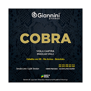 ENCORDOAMENTO GIANNINI COBRA VIOLA CAIPIRA CEBOLÃO EM MI COBRE PRATEADO