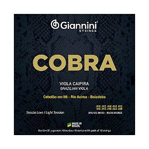 ENCORDOAMENTO GIANNINI COBRA VIOLA CAIPIRA CEBOLÃO EM MI BRONZE