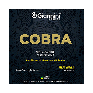 ENCORDOAMENTO GIANNINI COBRA VIOLA CAIPIRA CEBOLÃO EM MI NIQUEL