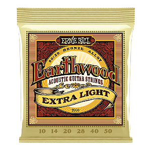 ENCORDOAMENTO ERNIE BALL VIOLÃO AÇO 010 EARTHWOOD