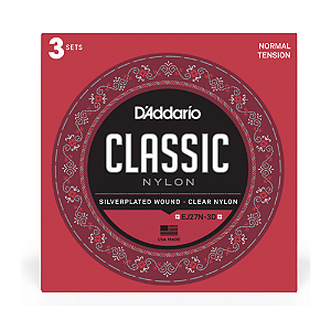ENCORDOAMENTO D'ADDARIO EJ27N-3D CLASSIC VIOLÃO NYLON - 3 JOGOS
