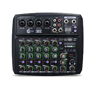 MESA DE SOM CUSTOM SOUND 6 CANAIS CMX06 PRETA