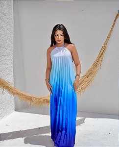 VESTIDO LONGO PLISSADO DEGRADÊ