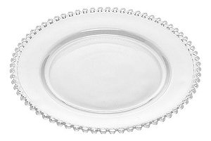 Prato Raso Almoço Jantar De Cristal 28cm