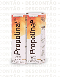 2 UNIDADES - PROPOLINA 12% - EXTRATO DE PRÓPOLIS - 30ML