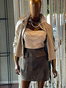 Cropped Couro p.u Spike