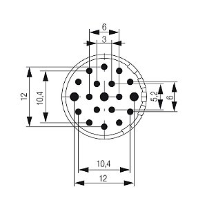 Inserto Porta Contato Sai-M23-Be-19-F 1224400000 Weidmuller Conexel