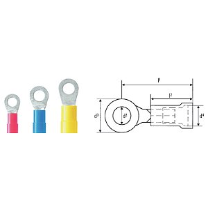 Terminal Olhal Lir2.5M3.5V 1.5-2.5Mm2 M3.5 Az 9200160000 Weidmuller Conexel