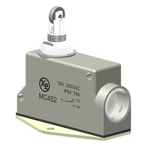 Microrutor Básico Protegido 16A, 1Na+1Nf, Fixação Inferior Ø 5,3, Botão Com Rolete Transversal, Terminal Parafuso Com Ar MC4S2 Kap