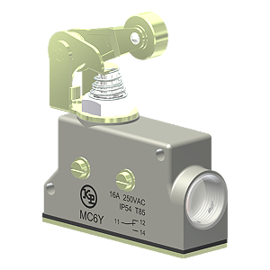 Microrutor Básico Protegido 16A, 1Na+1Nf, Fixação Lateral M4X40, Alavanca Com Rolete - Ponto De Operação Ajustável, Term MC6Y Kap