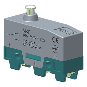 Microrutor Básico Ruptura Positiva Contato Na+Nf Atuador Botão Terminal Parafuso MKF Kap