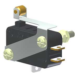 Microrutor Miniatura 10A, 1Na+1Nf, Alavanca Flexível Com Rolete, Terminal Solda MV5RIC1 Kap