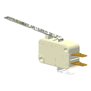 Microrutor Miniatura 10A, 1Na+1Nf, Alavanca Longa, Terminal Faston 4,8X0,5Mm MV51G5CA1 Kap