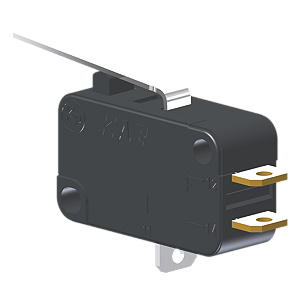 Microrutor Miniatura 10A, 1Na+1Nf, Alavanca, Terminal Solda MV5G3IC1 Kap