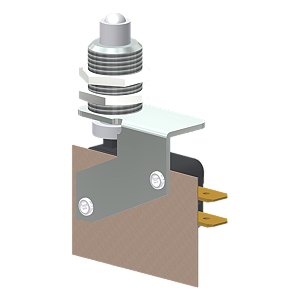 Microrutor Miniatura 15A, 1Na+1Nf, Botão Para Painel, Terminal Faston 6,3X0,8Mm MV7CFA1 Kap