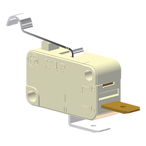 Microrutor Miniatura 15A, 1Na, Alavanca Curta Com Rolete Simulado, Terminal Faston 6,3X0,8Mm MV71D1DA1 Kap