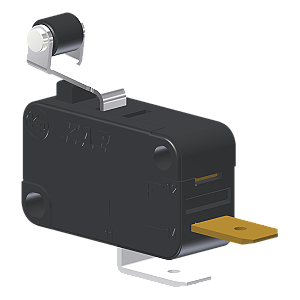 Microrutor Miniatura 15A, 1Na, Alavanca Curta Com Rolete, Terminal Faston 6,3X0,8Mm MV7J2DA1 Kap