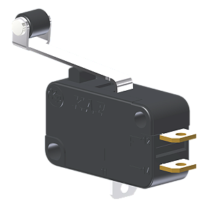 Microrutor Miniatura 5A, 1Na+1Nf, Alavanca Com Rolete, Terminal Solda MV3J3IC1 Kap