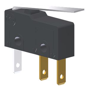 Microrutor Subminiatura 5A, 1Na+1Nf, Alavanca Flexível Curta, Terminal Faston 2,8X0,5Mm MM1E2NF Kap