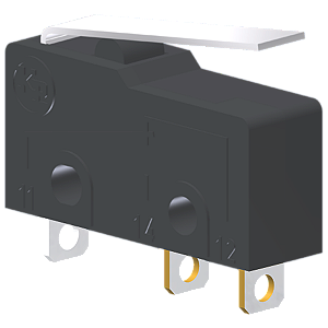 Microrutor Subminiatura 5A, 1Na+1Nf, Alavanca Flexível Curta, Terminal Solda MM2E1NS Kap