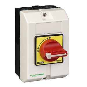 Interruptor Seccionador Vario Em Cofre Ip65 20A Manopla Vermelha/Amarela VCF0GE SCHNEIDER