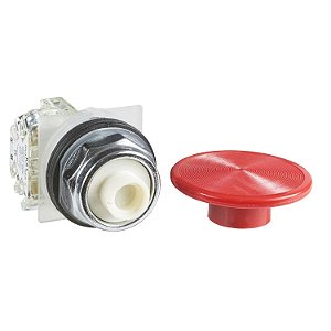 Botao 30Mm Metalico A Impulsao Soco D57 1Na 1Nf Vermelho 9001KR25RH13 SCHNEIDER