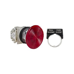 Botao 30Mm Metalico Empurrar Puxar Soco D57 1Na 1Nf Vermelho 9001KR9R21H13 SCHNEIDER