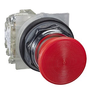 Botao 30Mm Metalico A Impulsao Soco D35 1Na 1Nf Vermelho 9001KR24RH13 SCHNEIDER