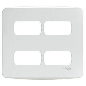 Miluz - Bossa - 4X4 Plate - 4 Gang - With Fixing Frame - White S3B27540 SCHNEIDER