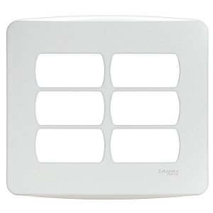 Miluz - Bossa - 4X4 Plate - 6 Gang - With Fixing Frame - White S3B27560 SCHNEIDER
