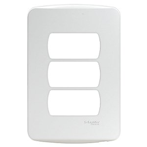 Miluz - Bossa - 4X2 Plate - 3 Gang - With Fixing Frame - White S3B57230 SCHNEIDER