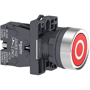 Botão Ø22Mm Plástico, Retorno Por Mola, Vermelho, "O", Nf XA2EA4322 SCHNEIDER