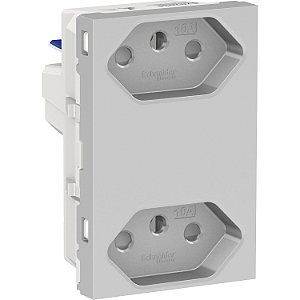 Modulo Tomada Duplex Br 2P+T 10A 250V Borne Automatico 3M Al S70325174 SCHNEIDER