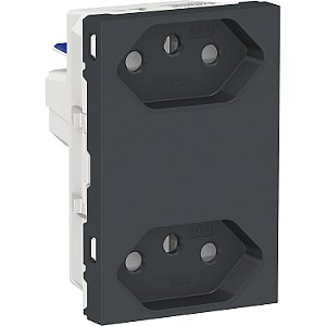 Modulo Tomada Duplex Br 2P+T 10A 250V Borne Automatico 3M Gr S70325194 SCHNEIDER