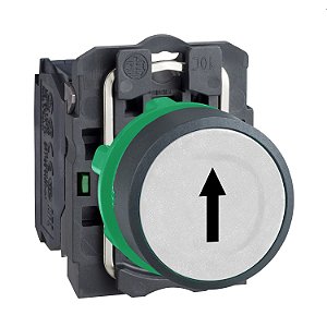 Botão Ø22Mm Plástico, Retorno Por Mola, Branco, "↑", Na XB5AA3341 SCHNEIDER