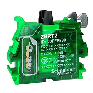 Transmitter For Wireless And Batteryless Push Button, Plastic, Black,Double Action ZBRT2 SCHNEIDER