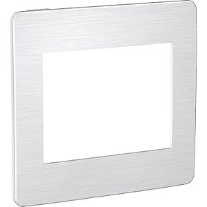 Orion - Cover-Frame 4X4 - 6 Modules - White / Aluminium Cosmic Grey S733203639 SCHNEIDER
