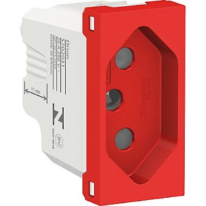 Modulo Tomada Br 2P+T 20A 250V Antibacteriano 1M Vermelha S70203134 SCHNEIDER