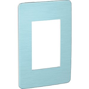 Placa 4X2 3 Postos Br/Alu Orbital Blue S733103615 SCHNEIDER