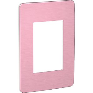 Placa 4X2 3 Postos Br/Alu Venus Pink S733103625 SCHNEIDER