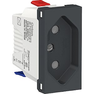 Modulo Tomada Br 2P+T 10A 250V Borne Automatico 1M Gr S70205194 SCHNEIDER