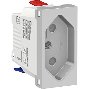 Modulo Tomada Br 2P+T 10A 250V Borne Automatico 1M Al S70205174 SCHNEIDER