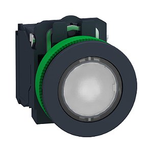 Botão Luminoso Faceado Ø30Mm Plástico, Retorno Por Mola, Branco, Na+Nf, 230...240Vca XB5FW31M5 SCHNEIDER