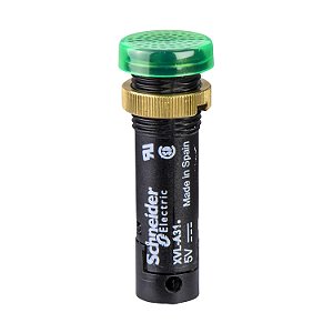 Sinalizador Ø12Mm Plástico, Led Abrigado, Verde, 24Vcc XVLA333 SCHNEIDER