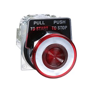 Botao 30Mm Metalico Empurrar Puxar Soco D41 1Na 1Nf Vermelho 9001KR9RH13 SCHNEIDER