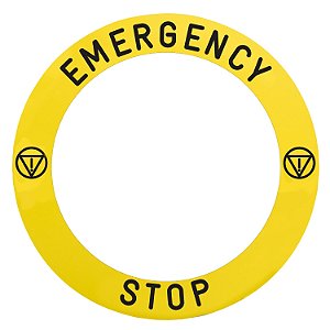 Legenda Ø90, Específica Para Botão De Emergência Luminoso, Gravação Emergency Stop, Com Símbolo ZBY8L330 SCHNEIDER