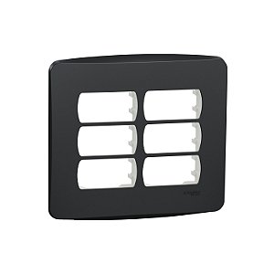 Placa+Suporte 4X4 6 Postos Grafite S3B77461 SCHNEIDER